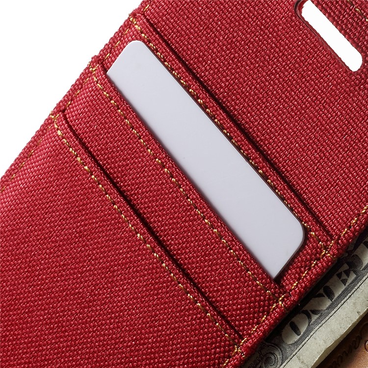 MERCURY GOOSPERY Canvas Leather Cover for Samsung Galaxy A3 SM-A300F - Red-7