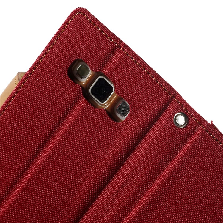 MERCURY GOOSPERY Canvas Leather Cover for Samsung Galaxy A3 SM-A300F - Red-8