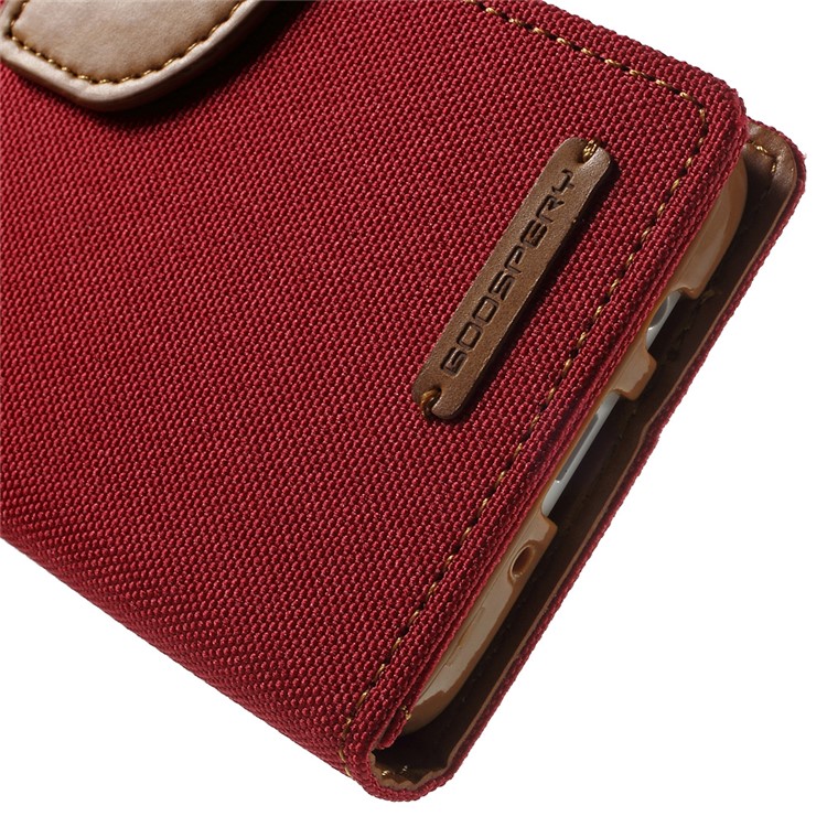 MERCURY GOOSPERY Canvas Leather Cover for Samsung Galaxy A3 SM-A300F - Red-9