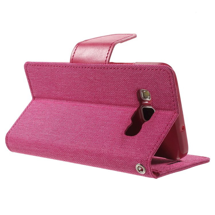 MERCURY GOOSPERY Canvas Leather Stand Cover for Samsung Galaxy A3 SM-A300F - Rose-4