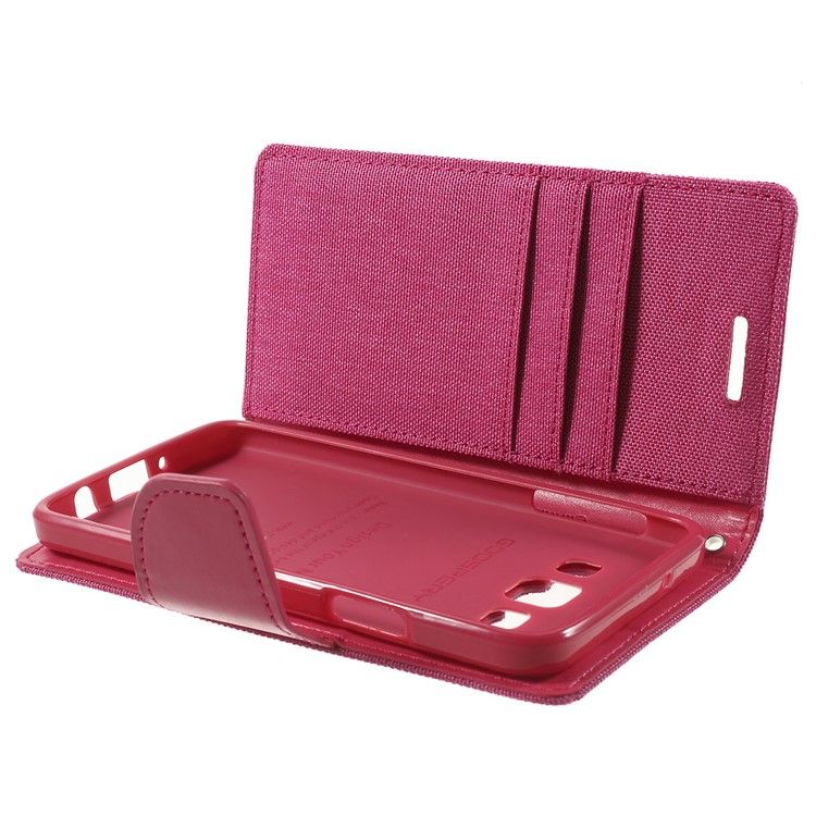 MERCURY GOOSPERY Canvas Leather Stand Cover for Samsung Galaxy A3 SM-A300F - Rose-6