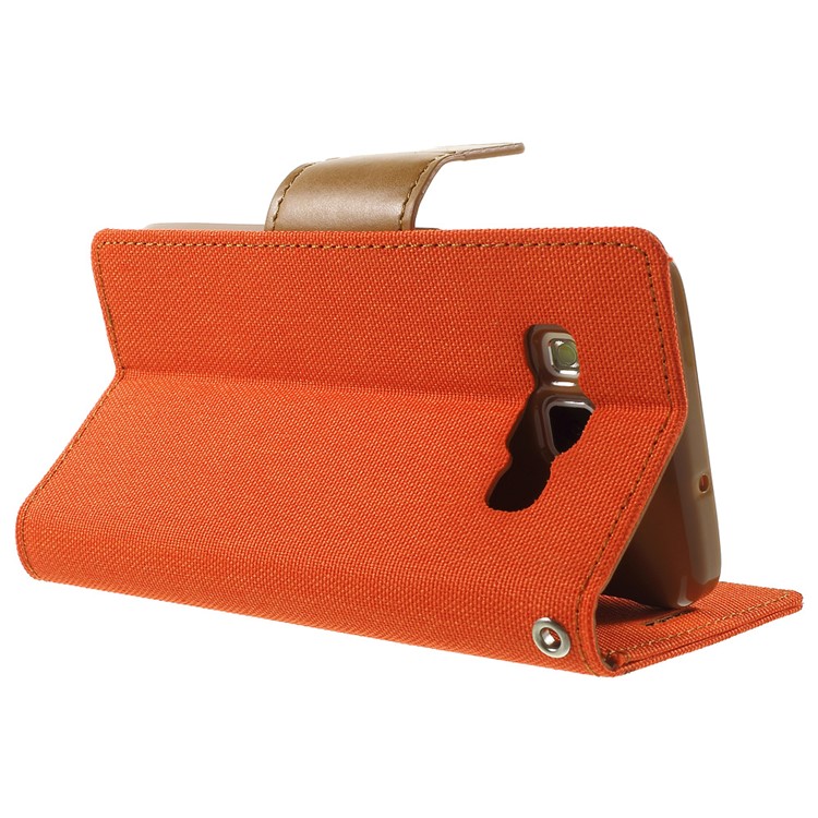 MERCURY GOOSPERY Canvas Leather Case Cover for Samsung Galaxy A3 SM-A300F - Orange-4