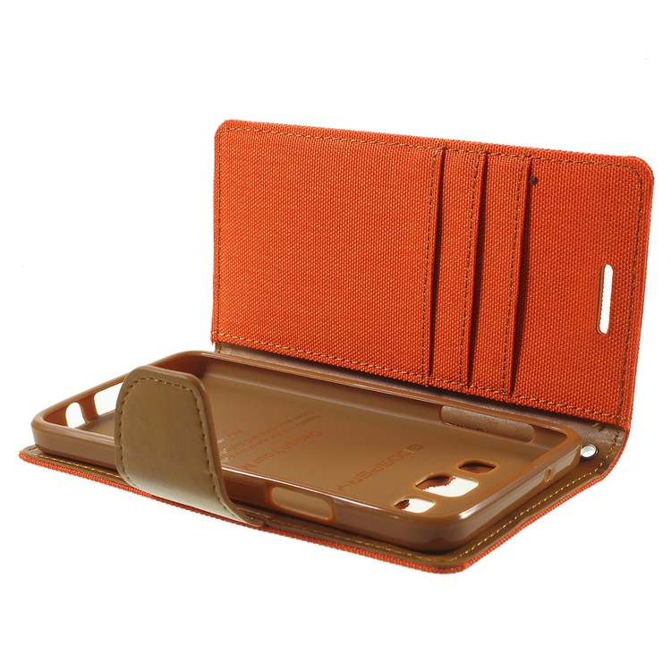 MERCURY GOOSPERY Canvas Leather Case Cover for Samsung Galaxy A3 SM-A300F - Orange-6