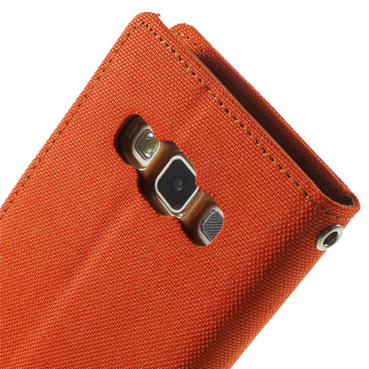MERCURY GOOSPERY Canvas Leather Case Cover for Samsung Galaxy A3 SM-A300F - Orange-8