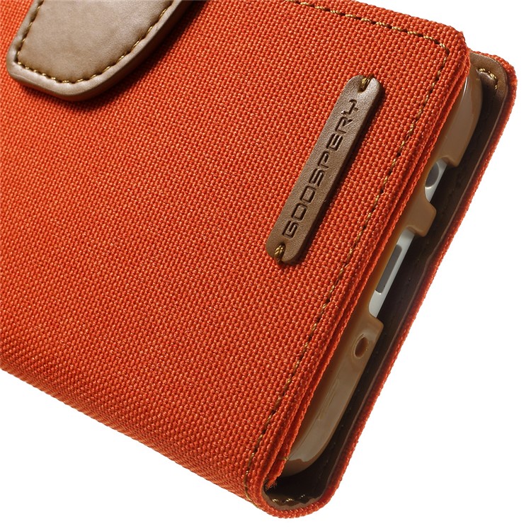 MERCURY GOOSPERY Canvas Leather Case Cover for Samsung Galaxy A3 SM-A300F - Orange-9