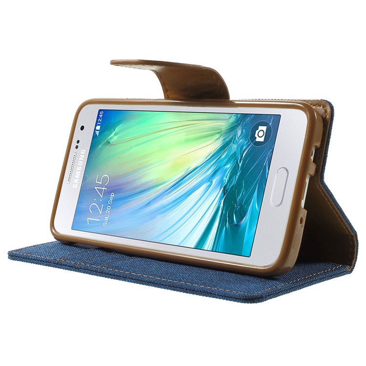 MERCURY GOOSPERY Canvas Leather Cover Case for Samsung Galaxy A3 SM-A300F - Baby Blue-3