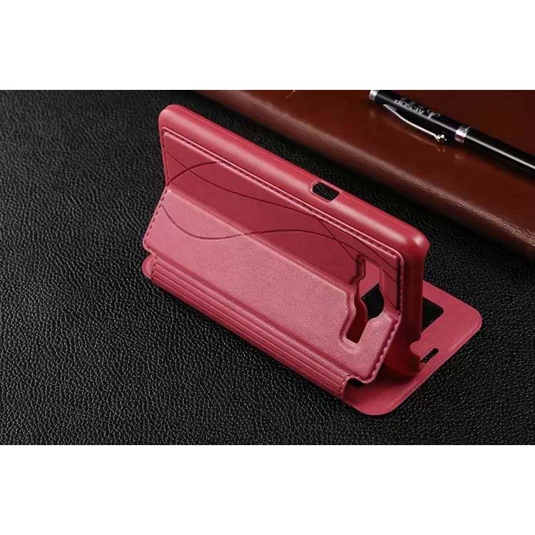 Lines Grain View Window Leather Cover for Samsung Galaxy Grand Prime SM-G530H - Rose-3