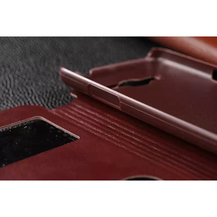 Lines Grain Double View Window Leather Cover for Samsung Galaxy Grand Prime SM-G530H - Coffee-6