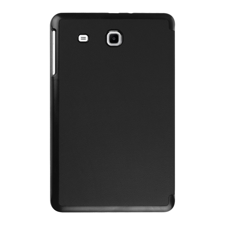 Litchi Skin Leather Case for Samsung Galaxy Tab E 9.6 T560 with Tri-fold Stand - Black-2