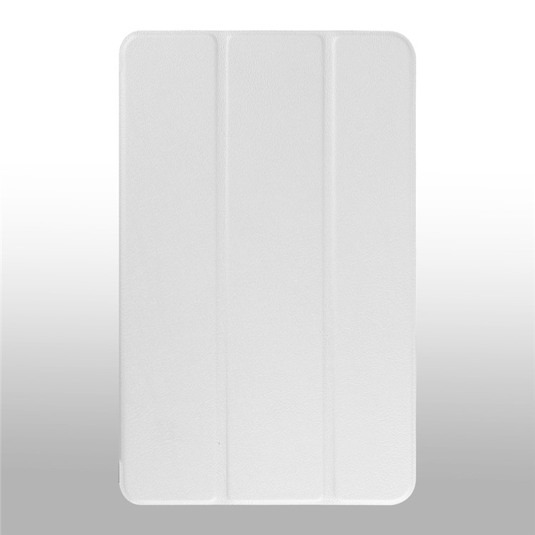Litchi Skin Leather Cover for Samsung Galaxy Tab E 9.6 T560 with Tri-fold Stand - White-1