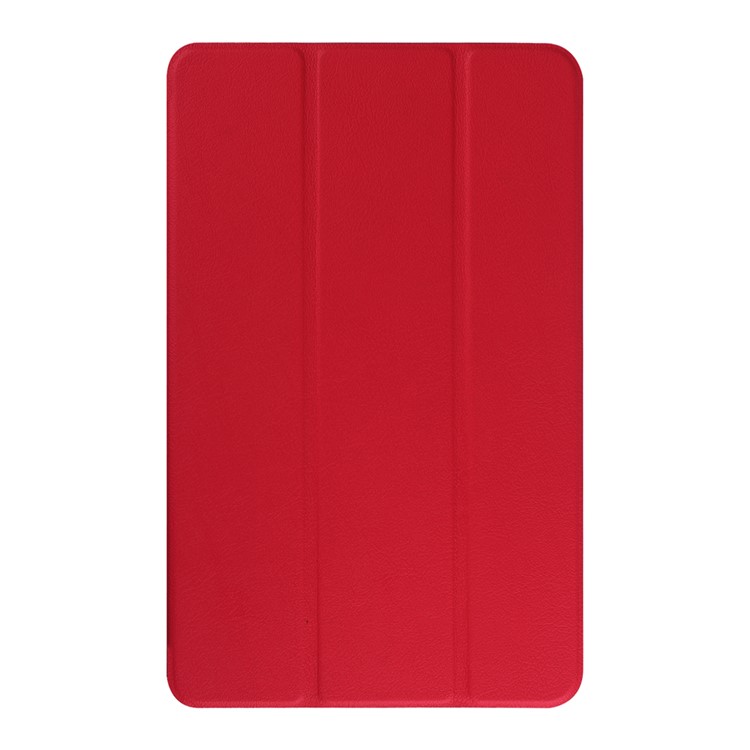 Litchi Skin Leather Case Cover for Samsung Galaxy Tab E 9.6 T560 with Tri-fold Stand - Red-1