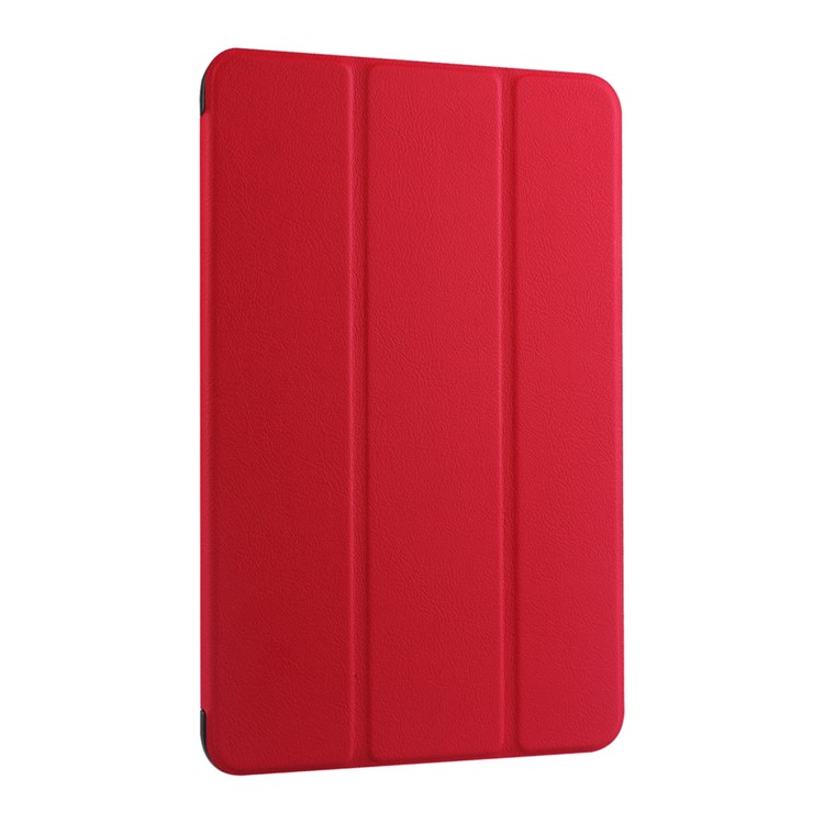 Litchi Skin Leather Case Cover for Samsung Galaxy Tab E 9.6 T560 with Tri-fold Stand - Red-3