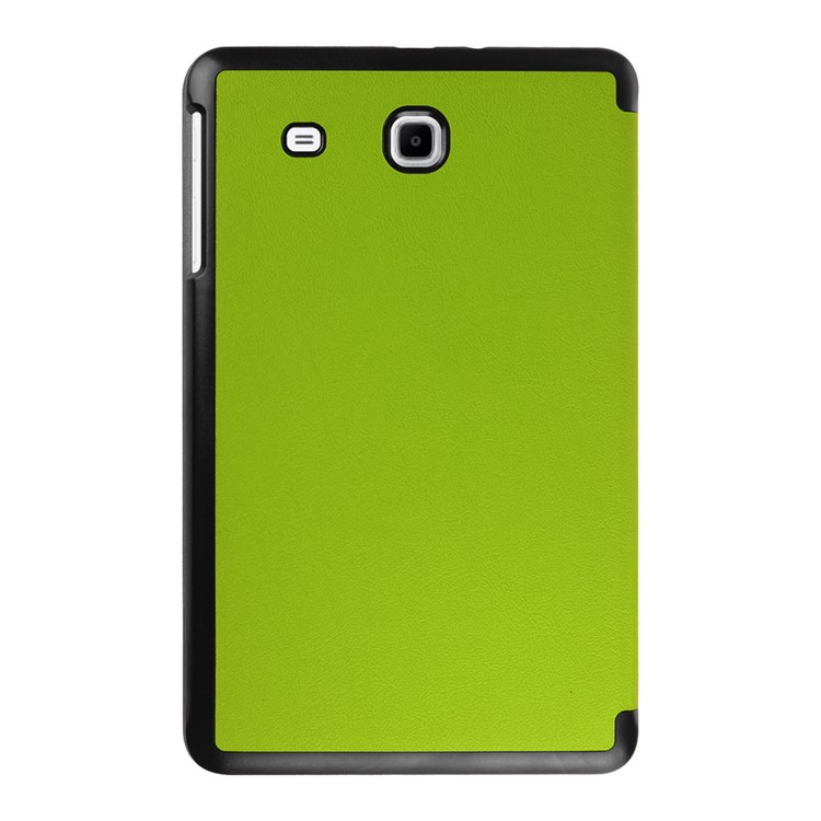 Litchi Skin Tri-fold Stand Leather Cover for Samsung Galaxy Tab E 9.6 T560 - Green-2