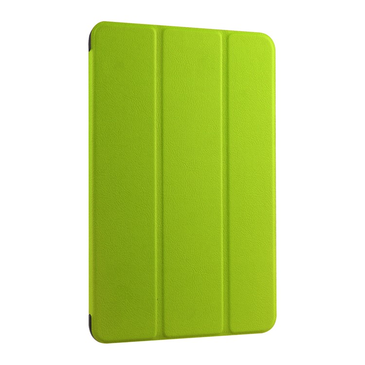 Litchi Skin Tri-fold Stand Leather Cover for Samsung Galaxy Tab E 9.6 T560 - Green-3
