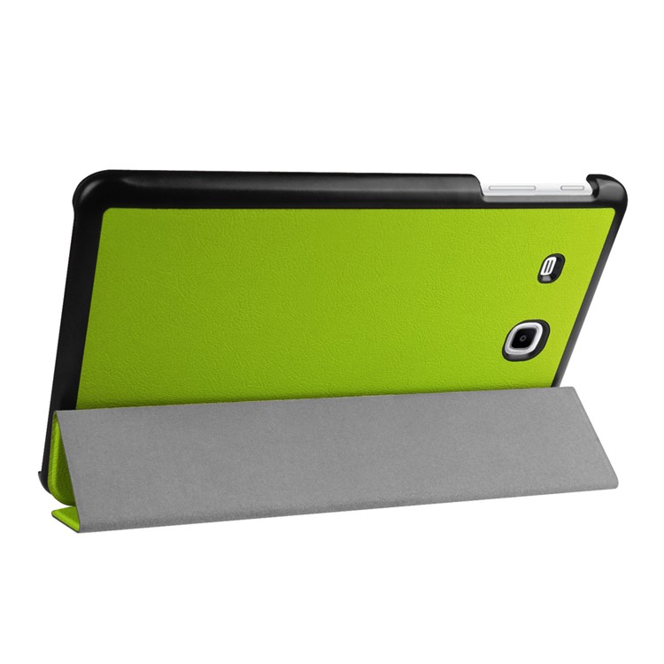 Litchi Skin Tri-fold Stand Leather Cover for Samsung Galaxy Tab E 9.6 T560 - Green-5