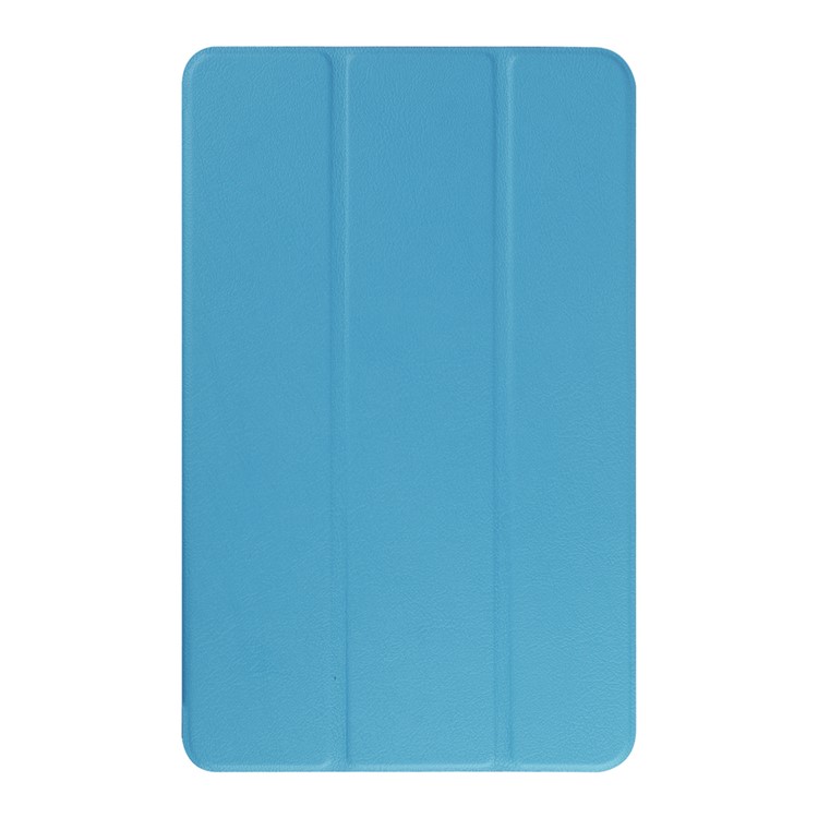 Litchi Skin Tri-fold Stand Leather Case for Samsung Galaxy Tab E 9.6 T560 - Baby Blue-1