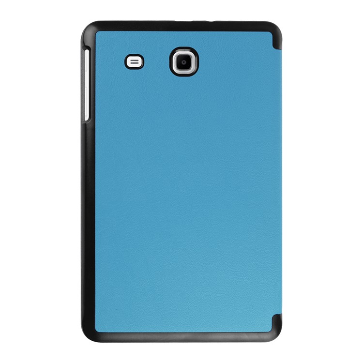 Litchi Skin Tri-fold Stand Leather Case for Samsung Galaxy Tab E 9.6 T560 - Baby Blue-2