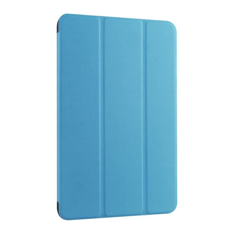 Litchi Skin Tri-fold Stand Leather Case for Samsung Galaxy Tab E 9.6 T560 - Baby Blue-3