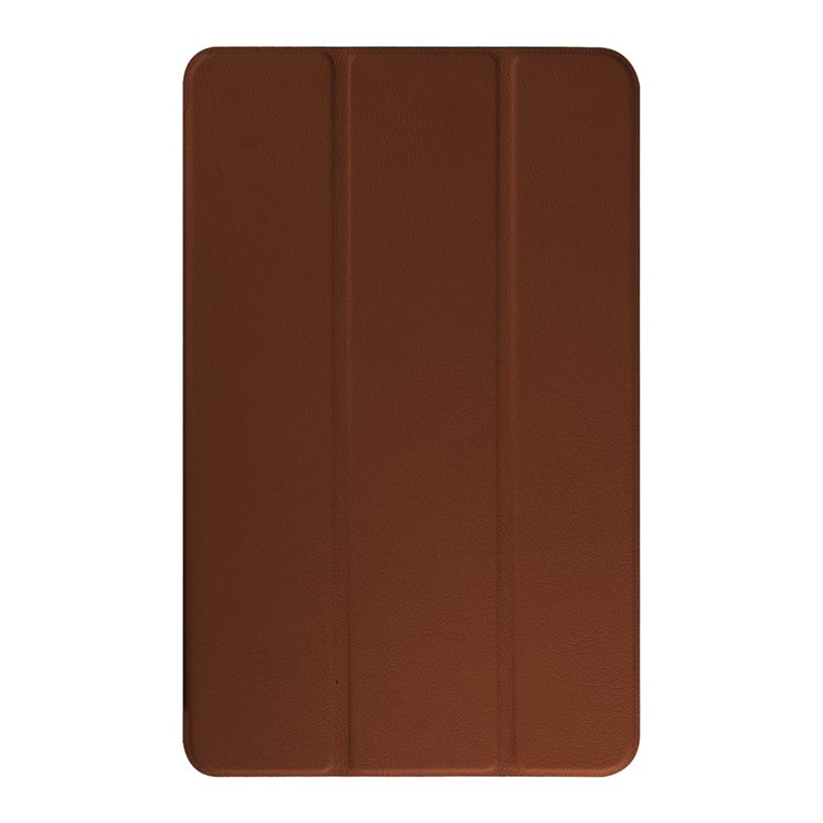 Litchi Skin PU Leather Case for Samsung Galaxy Tab E 9.6 T560 with Tri-fold Stand - Brown-1