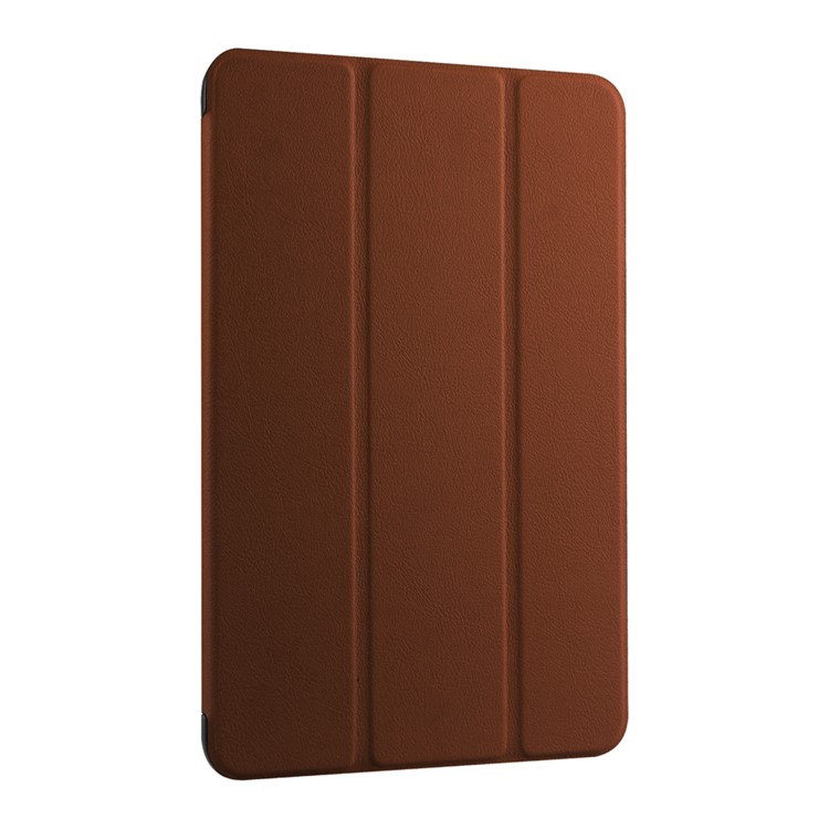 Litchi Skin PU Leather Case for Samsung Galaxy Tab E 9.6 T560 with Tri-fold Stand - Brown-3