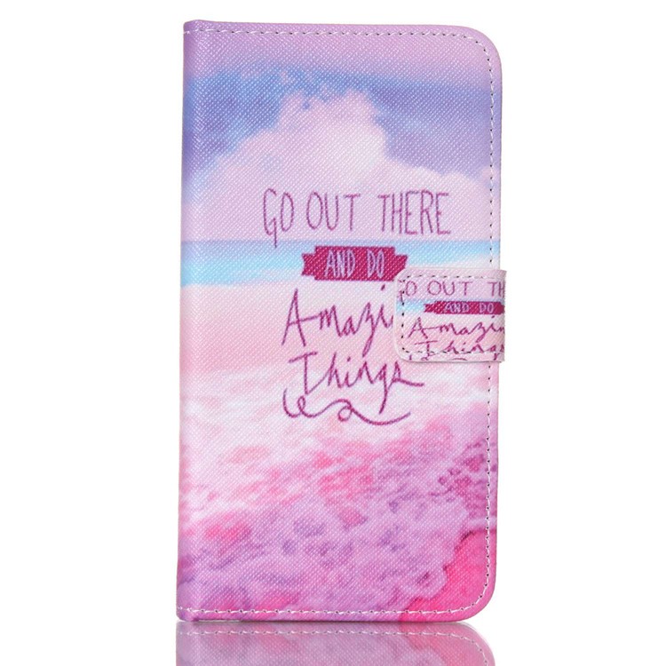 Wallet Leather Cover for Samsung Galaxy S5 G900 / S5 Neo - Seaside and Quote-1