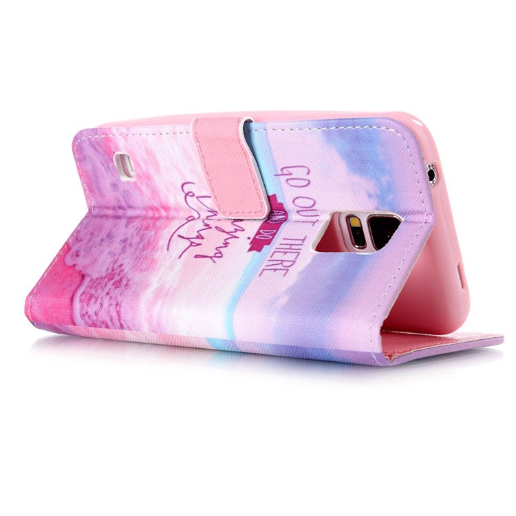 Wallet Leather Cover for Samsung Galaxy S5 G900 / S5 Neo - Seaside and Quote-3