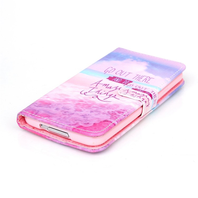Wallet Leather Cover for Samsung Galaxy S5 G900 / S5 Neo - Seaside and Quote-4
