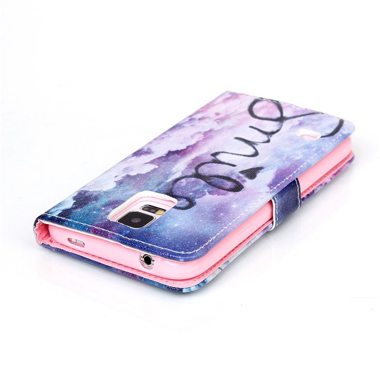 Card Holder Leather Shell for Samsung Galaxy S5 G900 / S5 Neo - Sky-5