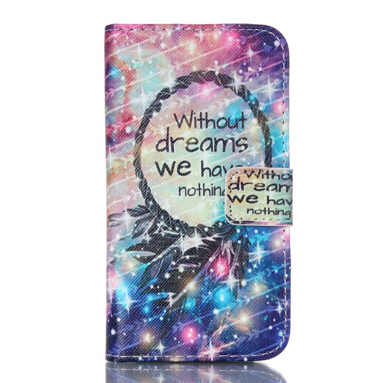 Leather Card Holder Case for Samsung Galaxy Core Prime SM-G360 - Dream Catcher and Quote-1