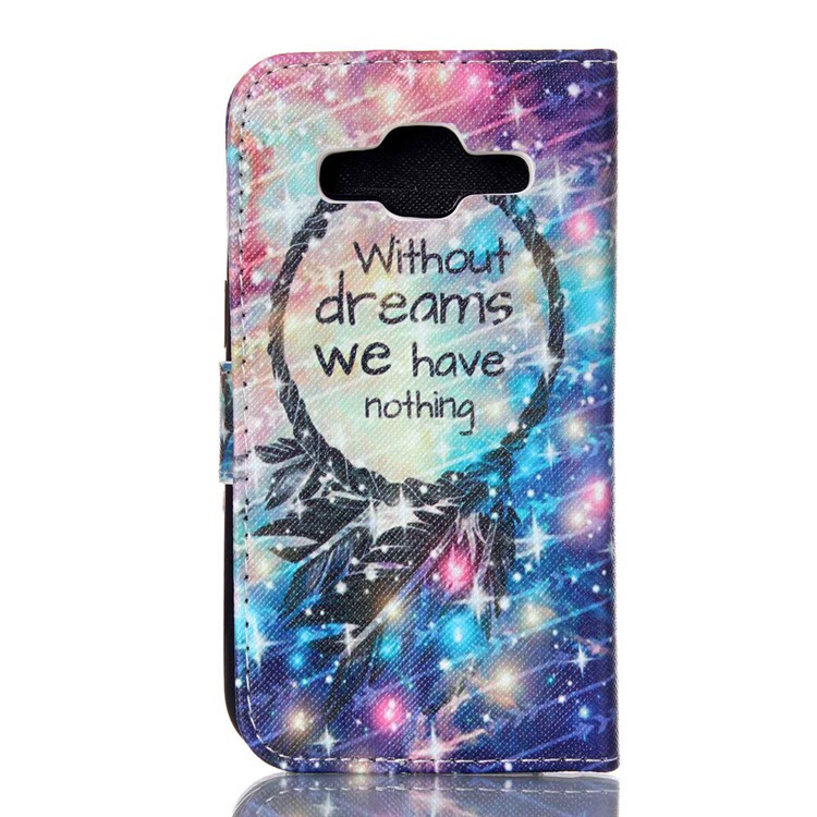 Leather Card Holder Case for Samsung Galaxy Core Prime SM-G360 - Dream Catcher and Quote-2