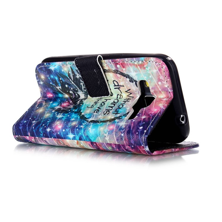 Leather Card Holder Case for Samsung Galaxy Core Prime SM-G360 - Dream Catcher and Quote-3