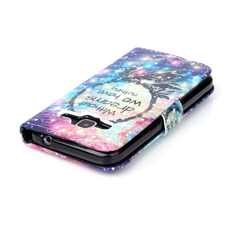 Leather Card Holder Case for Samsung Galaxy Core Prime SM-G360 - Dream Catcher and Quote-5