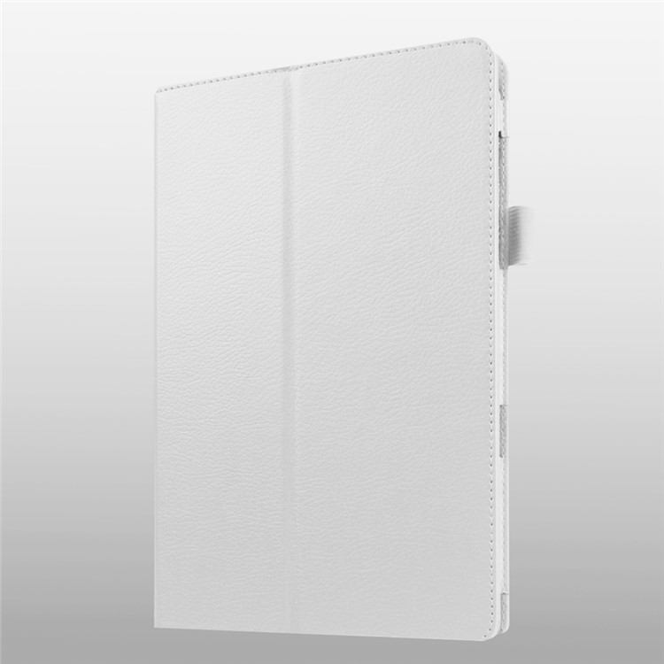 Litchi Skin Leather Stand Cover for Samsung Galaxy Tab E 9.6 T560 - White-1