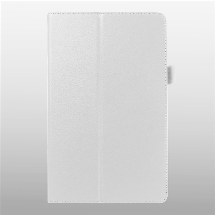 Litchi Skin Leather Stand Cover for Samsung Galaxy Tab E 9.6 T560 - White-2