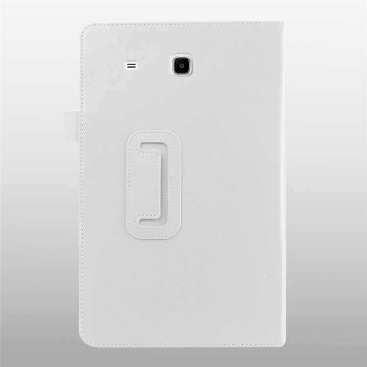 Litchi Skin Leather Stand Cover for Samsung Galaxy Tab E 9.6 T560 - White-3