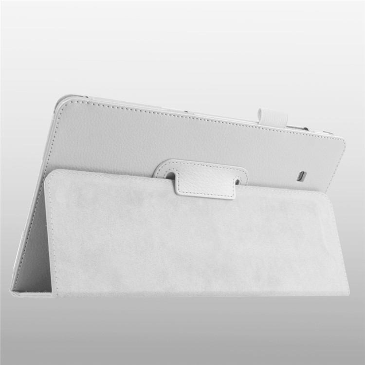 Litchi Skin Leather Stand Cover for Samsung Galaxy Tab E 9.6 T560 - White-6
