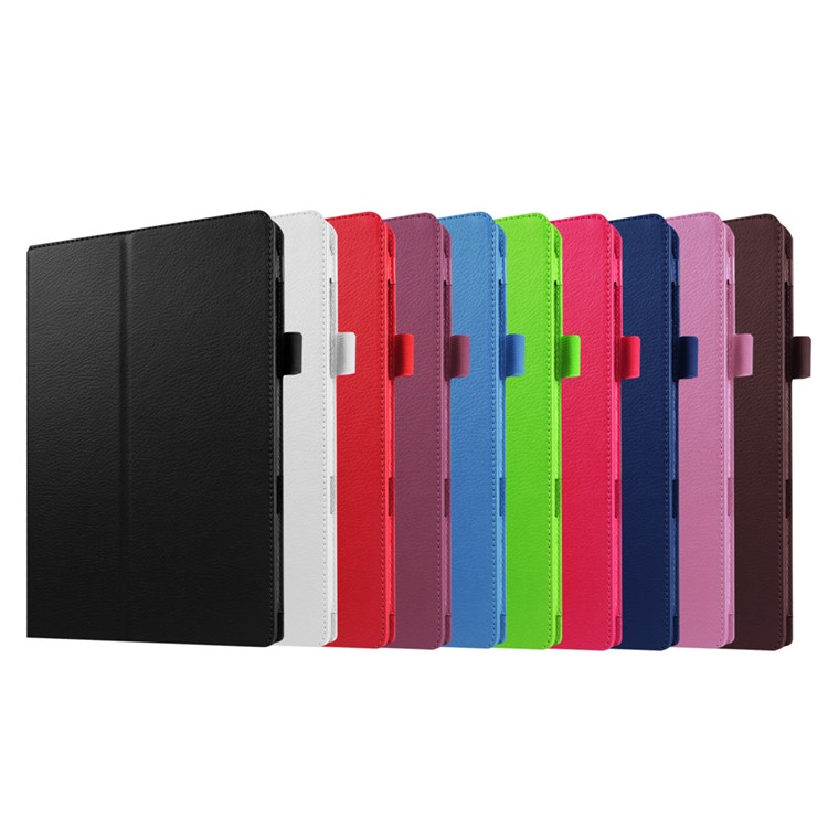 Litchi Skin Leather Stand Cover for Samsung Galaxy Tab E 9.6 T560 - White-7