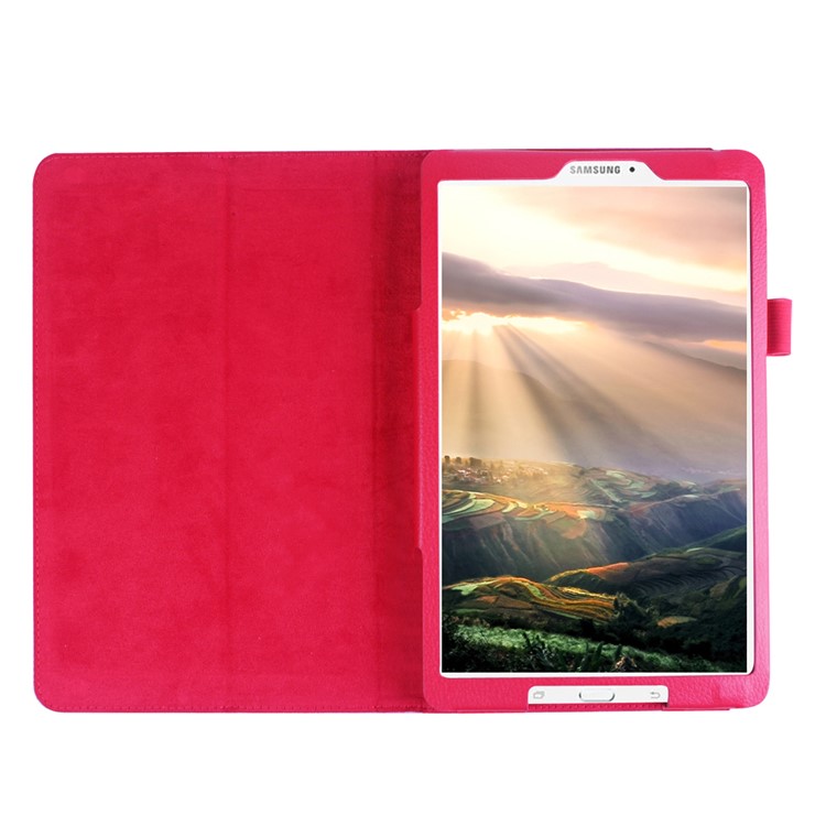 Litchi Skin Leather Case for Samsung Galaxy Tab E 9.6 T560 with Stand - Rose-4