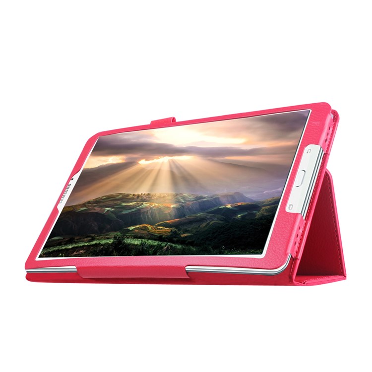 Litchi Skin Leather Case for Samsung Galaxy Tab E 9.6 T560 with Stand - Rose-5