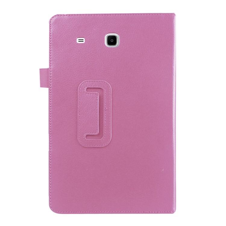 Litchi Skin Leather Cover for Samsung Galaxy Tab E 9.6 T560 with Stand - Pink-3