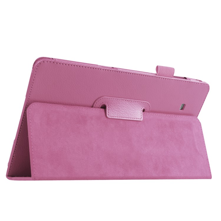 Litchi Skin Leather Cover for Samsung Galaxy Tab E 9.6 T560 with Stand - Pink-6