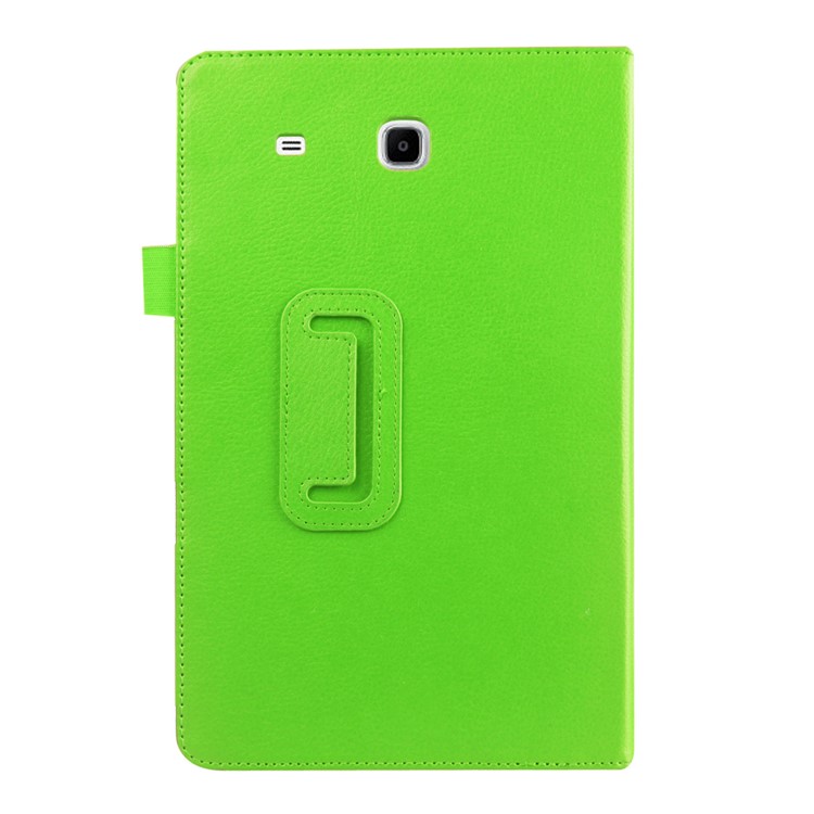 Couverture de Boîtier en Cuir Litchi Skin Pour Samsung Galaxy Tab E 9.6 T560 Avec Support - Vert-3