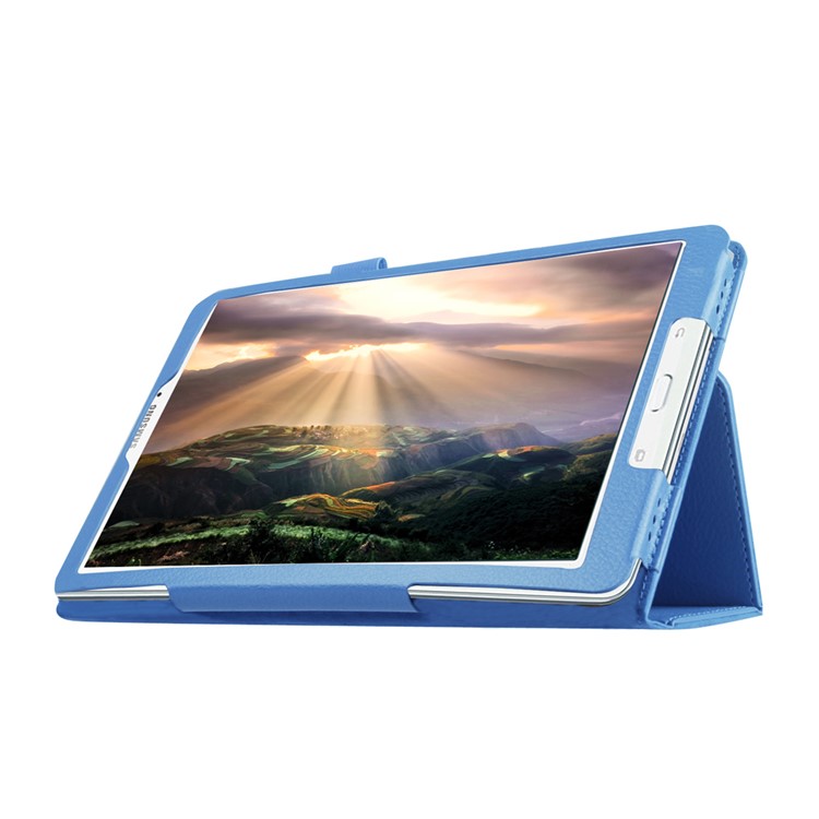 Litchi Skin PU Leather Stand Case for Samsung Galaxy Tab E 9.6 T560 - Baby Blue-5