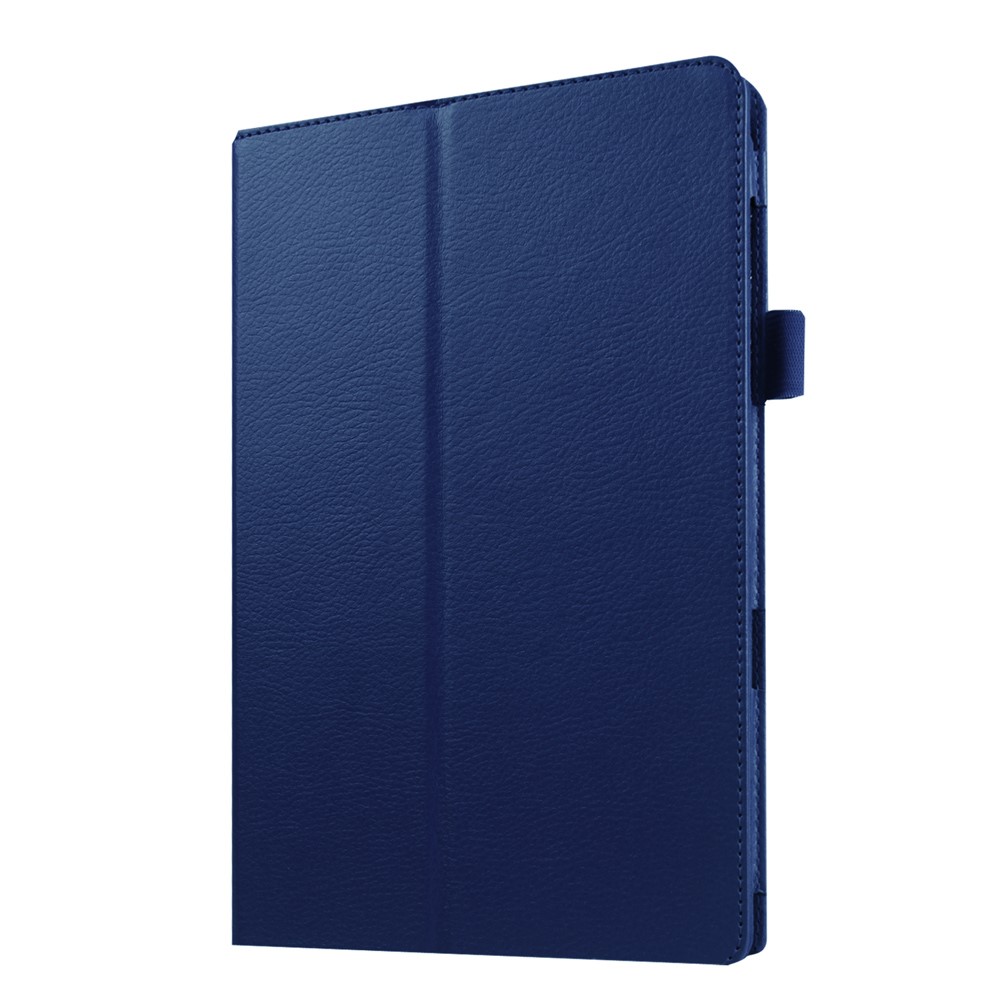 Litchi Skin PU Lederstand Cover Für Samsung Galaxy Tab E 9.6 T560 - Dunkelblau