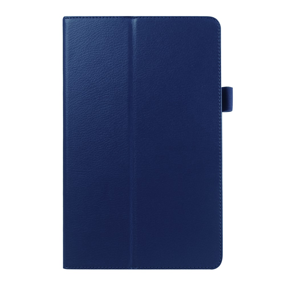 Litchi Skin PU Stand Stand Stand Para Samsung Galaxy Tab E 9.6 T560 - Azul Escuro