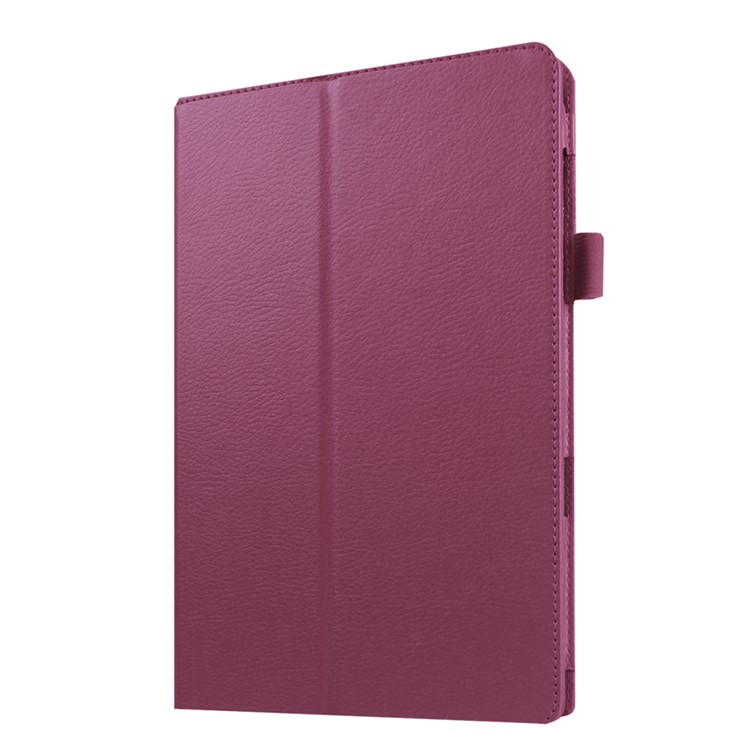 Litchi Skin Leather Stand Cover Case for Samsung Galaxy Tab E 9.6 T560 - Purple-1