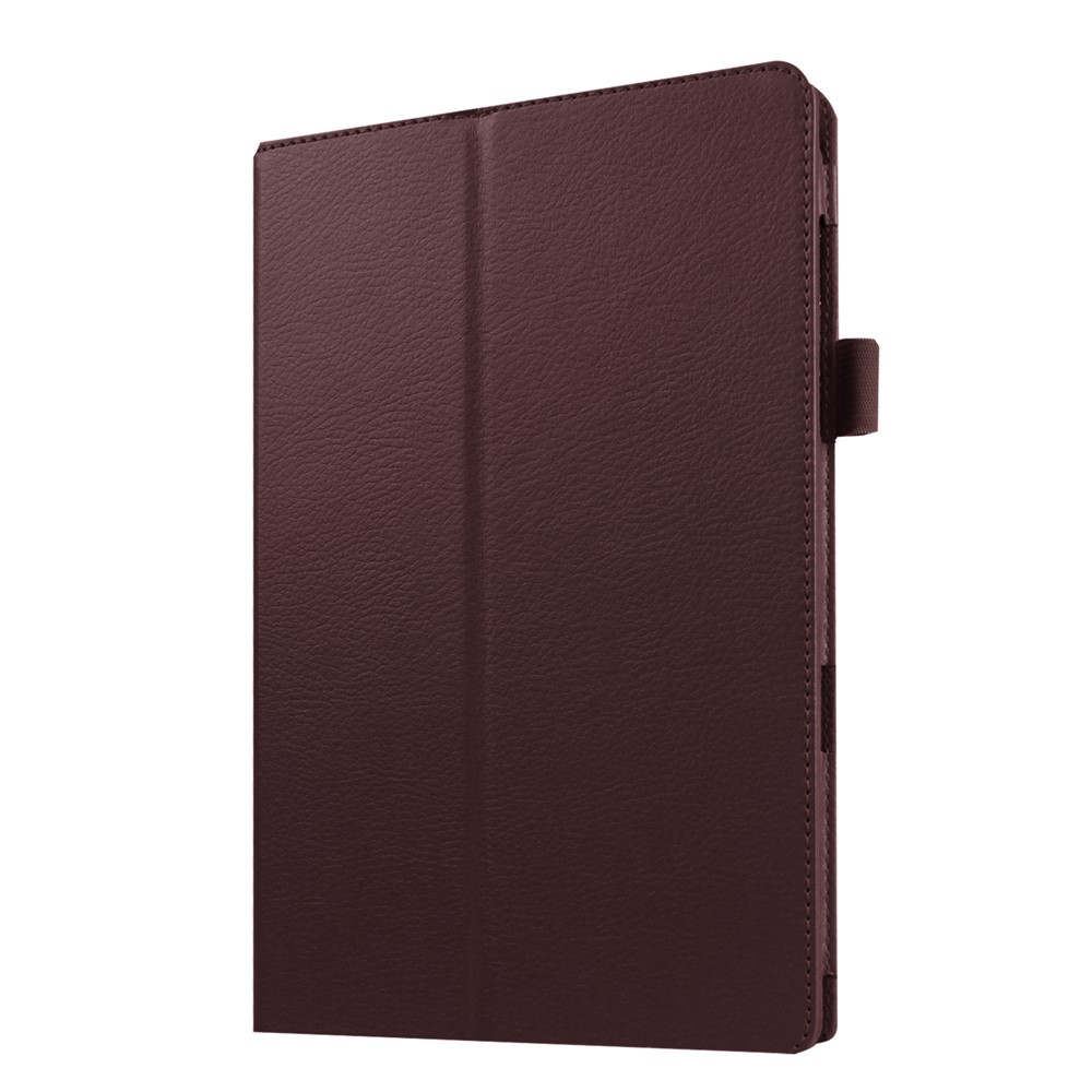 Litchi Skin Leather Protective Case for Samsung Galaxy Tab E 9.6 T560 - Brown-1