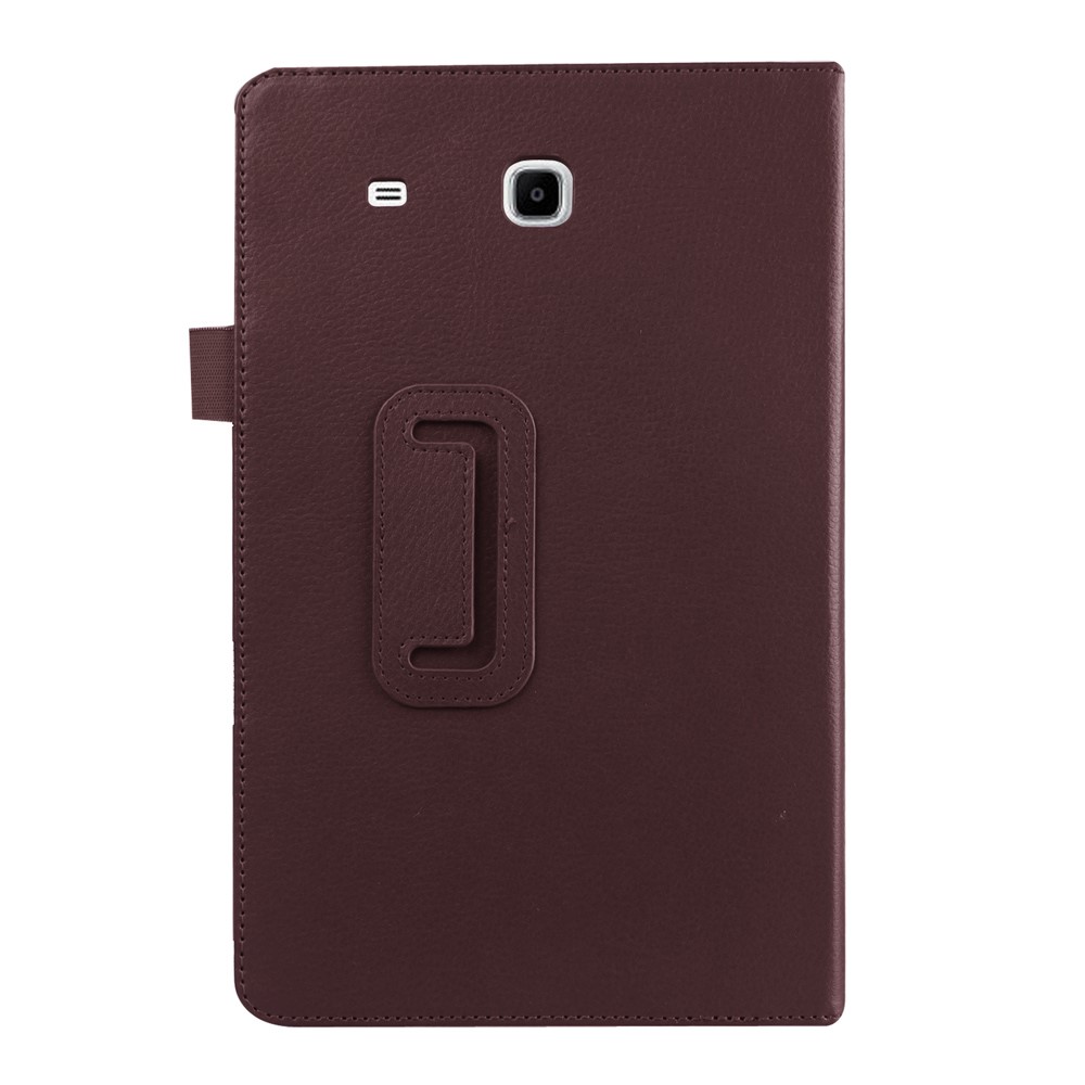Litchi Skin Leather Protective Case for Samsung Galaxy Tab E 9.6 T560 - Brown-3