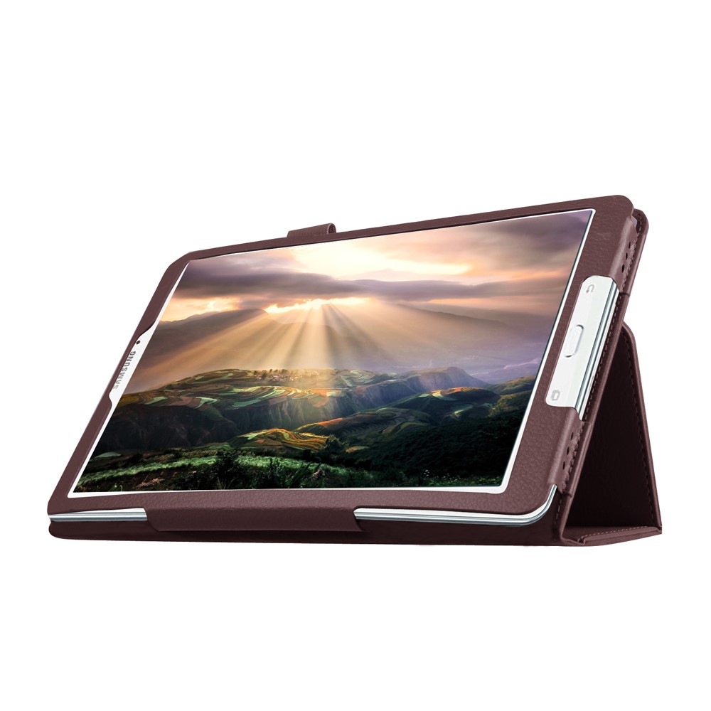 Litchi Skin Leather Protective Case for Samsung Galaxy Tab E 9.6 T560 - Brown-5