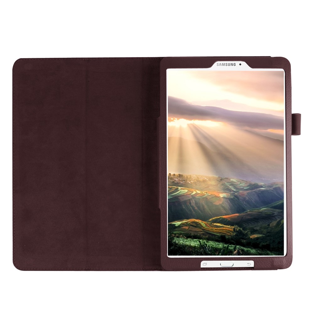 Litchi Skin Leather Protective Case for Samsung Galaxy Tab E 9.6 T560 - Brown-6
